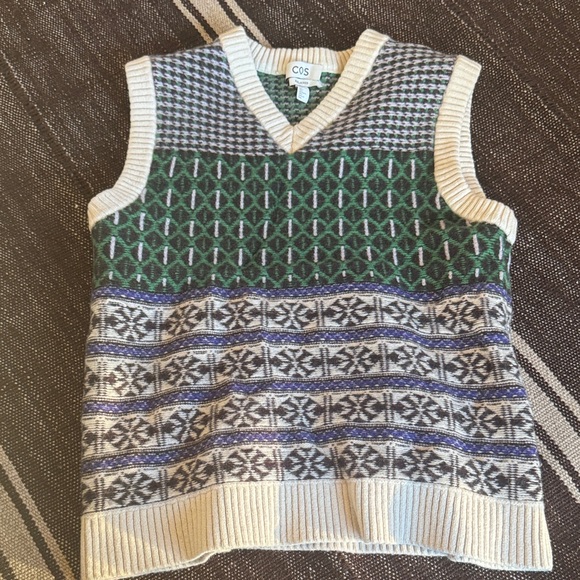 COS Sweaters - COS Multicolor Geometric Knit Vest